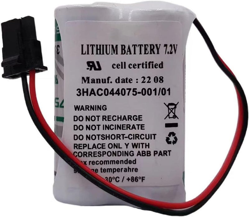BATTEMALL 3HAC044075-001/01 Battery TA521 7.2V 3600mAh for ABB Robot CPU SMB ABB3HAC16831-1 Lithium Battery - Image 1